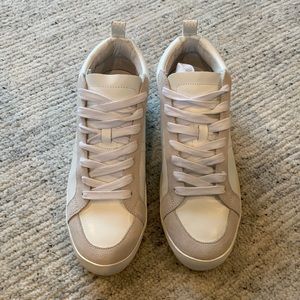 Banana Republic Mid Top Sneakers White Leather and Suede